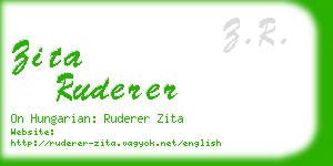 zita ruderer business card